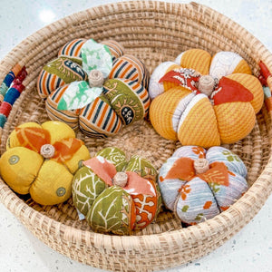 Saree Pumpkin Set | 2 Medium, 3 Small - Asha Project Kantha-Saree-Handmade