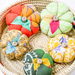 Saree Pumpkin Set | 2 Medium, 3 Small - Asha Project Kantha - Saree - Handmade