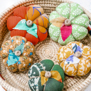 Saree Pumpkin Set | 2 Medium, 3 Small - Asha Project Kantha-Saree-Handmade