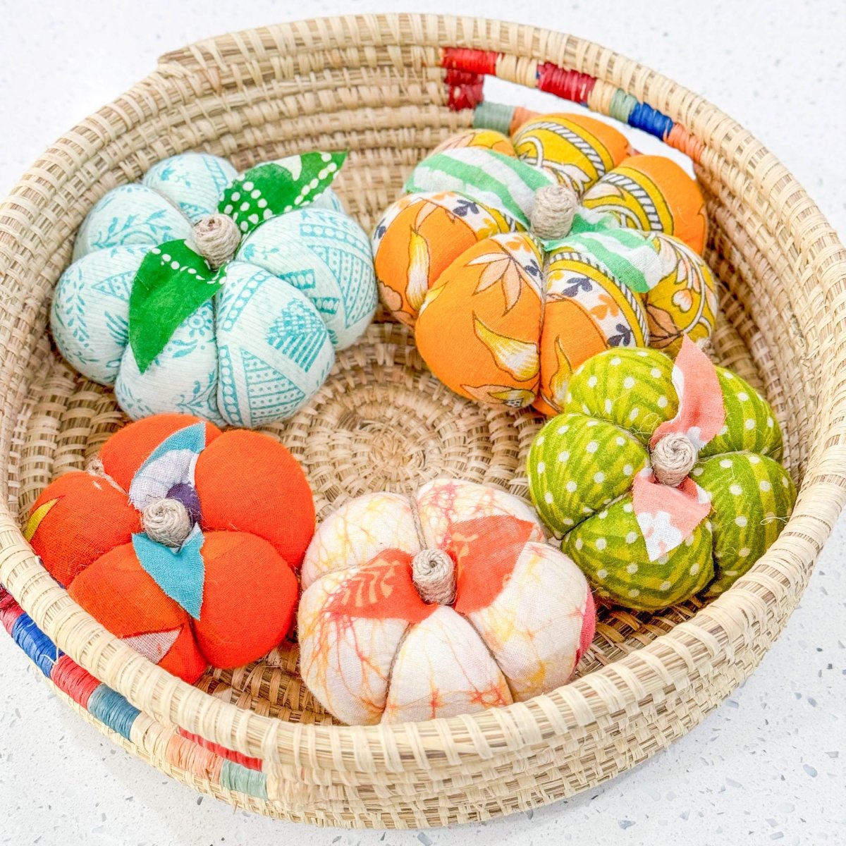 Saree Pumpkin Set | 2 Medium, 3 Small - Asha Project Kantha - Saree - Handmade