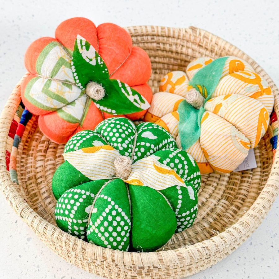 Saree Pumpkin Set | 3 Large - Asha Project Kantha - Saree - Handmade