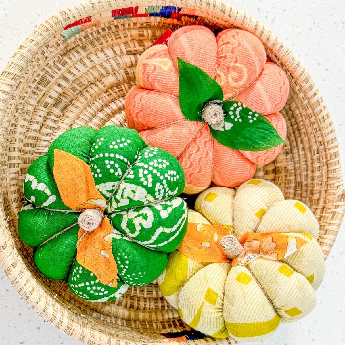 Saree Pumpkin Set | 3 Large - Asha Project Kantha - Saree - Handmade