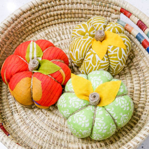 Saree Pumpkin Set | 3 Medium - Asha Project Kantha - Saree - Handmade