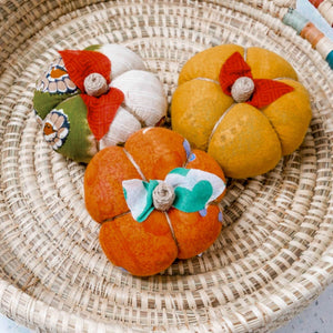 Saree Pumpkin Set | 3 Small - Asha Project Kantha-Saree-Handmade