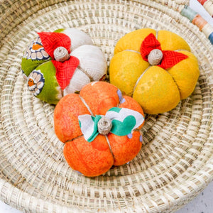 Saree Pumpkin Set | 3 Small - Asha Project Kantha - Saree - Handmade