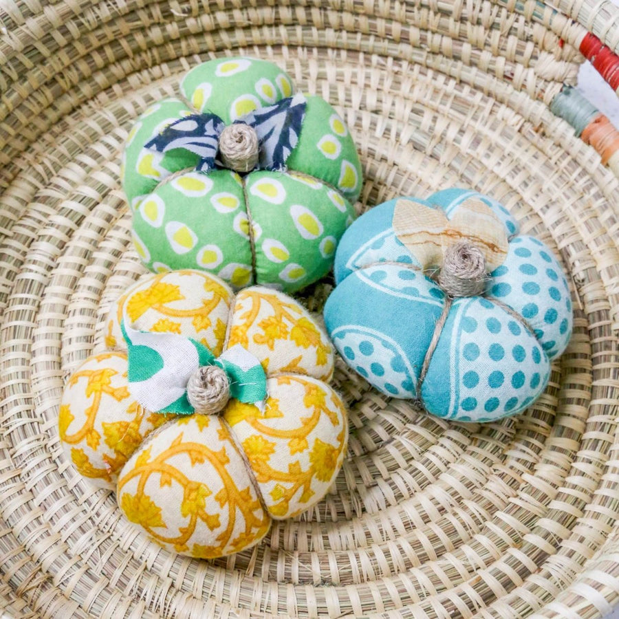 Saree Pumpkin Set | 3 Small - Asha Project Kantha - Saree - Handmade