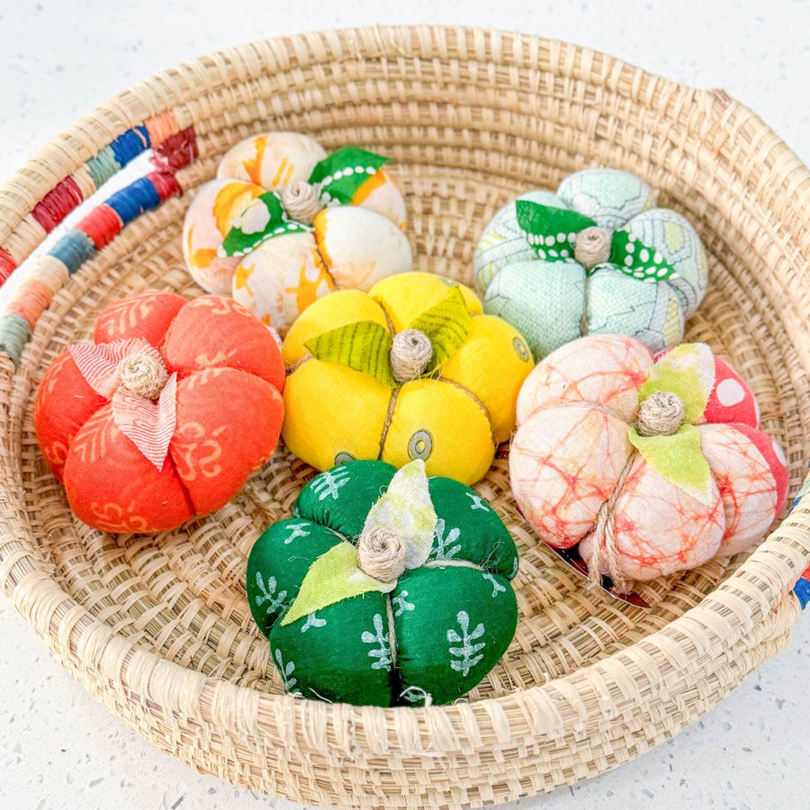 Saree Pumpkin Set | 6 Small - Asha Project Kantha - Saree - Handmade