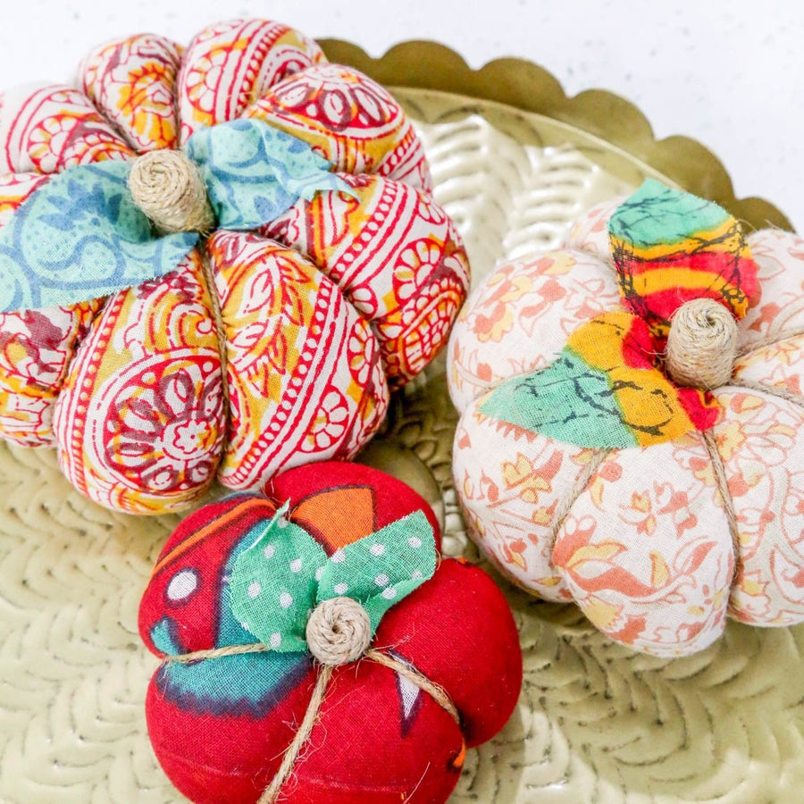 Saree Pumpkin Set | Set - Asha Project Kantha - Saree - Handmade