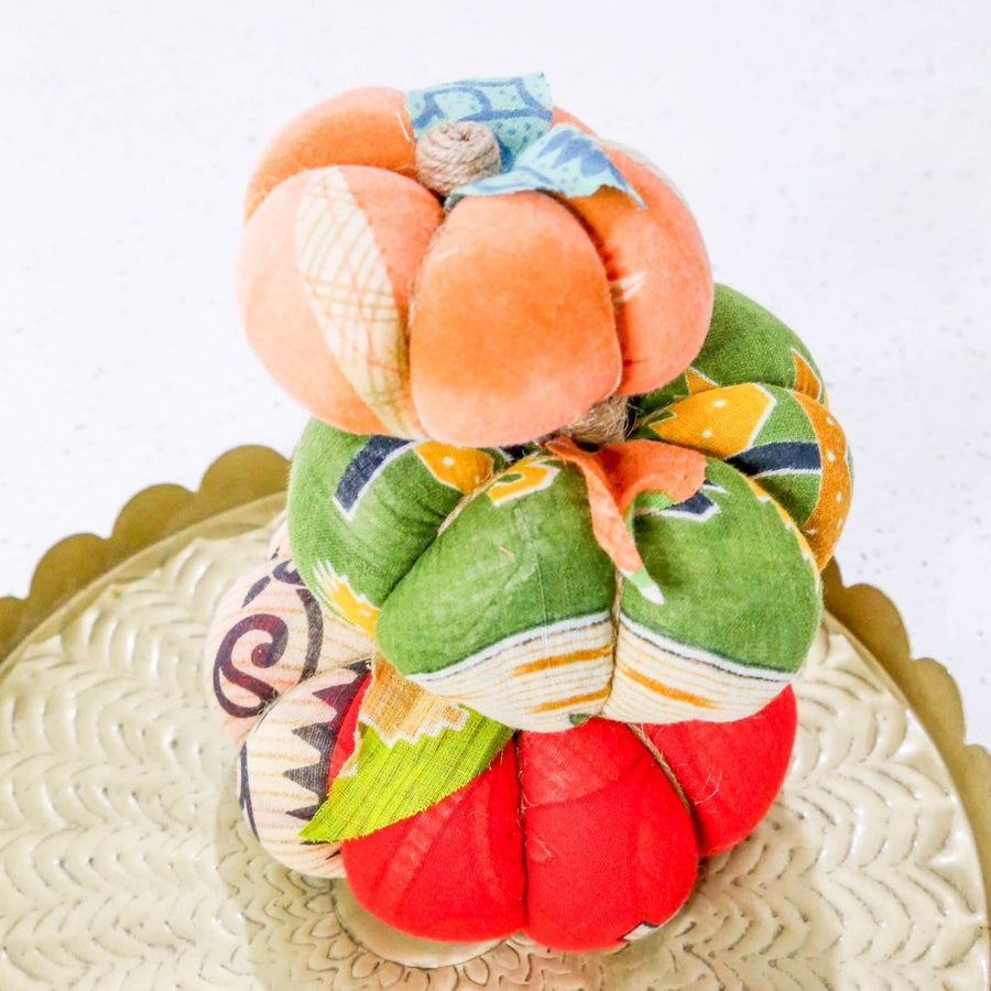 Saree Pumpkin Set | Set - Asha Project Kantha - Saree - Handmade