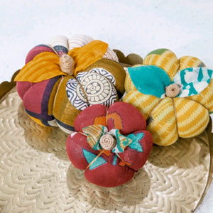 Saree Pumpkin Set | Set - Asha Project Kantha-Saree-Handmade