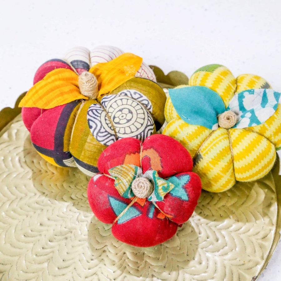 Saree Pumpkin Set | Set - Asha Project Kantha - Saree - Handmade