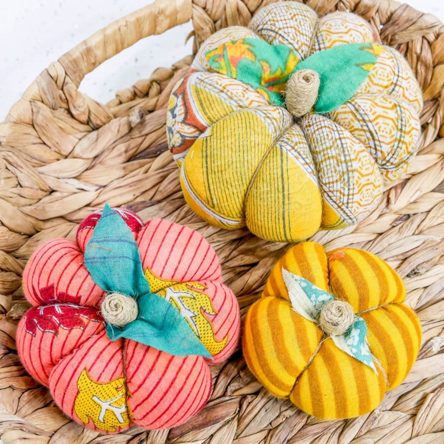 Saree Pumpkin Set | Set - Asha Project Kantha - Saree - Handmade