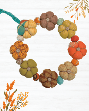 Saree Pumpkin Wreath - Asha Project Kantha-Saree-Handmade