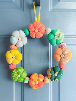 Saree Pumpkin Wreath - Asha Project Kantha-Saree-Handmade