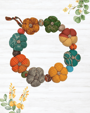Saree Pumpkin Wreath - Asha Project Kantha-Saree-Handmade