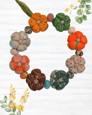 Saree Pumpkin Wreath - Asha Project Kantha-Saree-Handmade