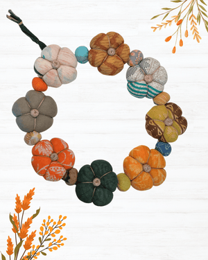 Saree Pumpkin Wreath - Asha Project Kantha-Saree-Handmade