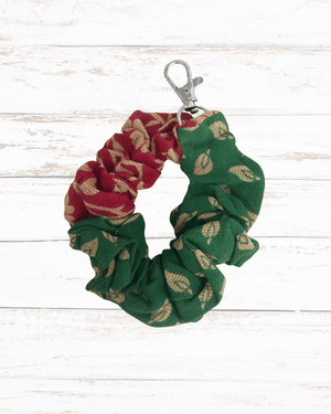 Saree Scrunchie Keychain - Asha Project Kantha-Saree-Handmade