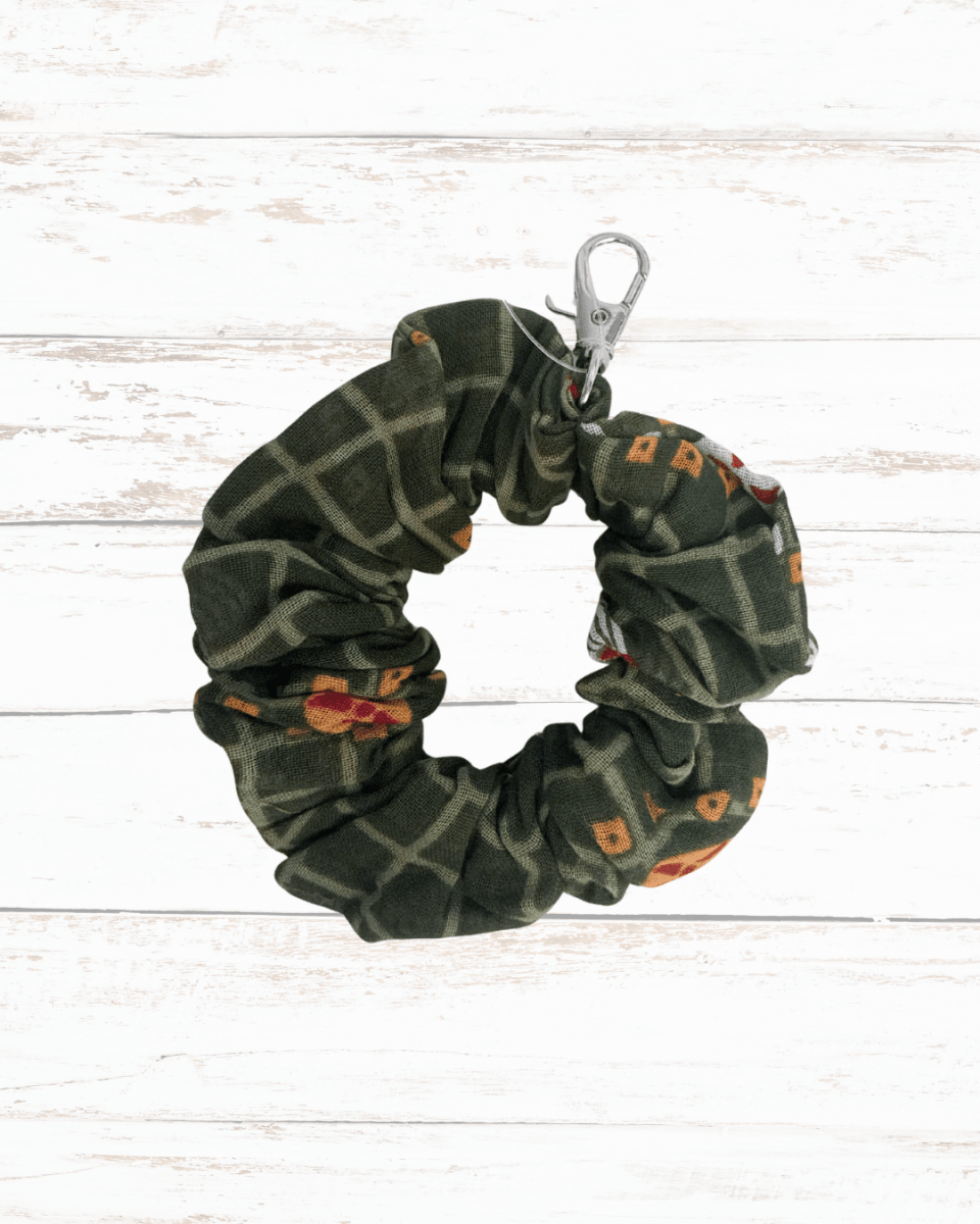 Saree Scrunchie Keychain - Asha Project Kantha-Saree-Handmade