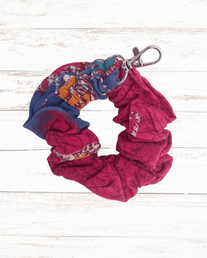 Saree Scrunchie Keychain - Asha Project Kantha-Saree-Handmade
