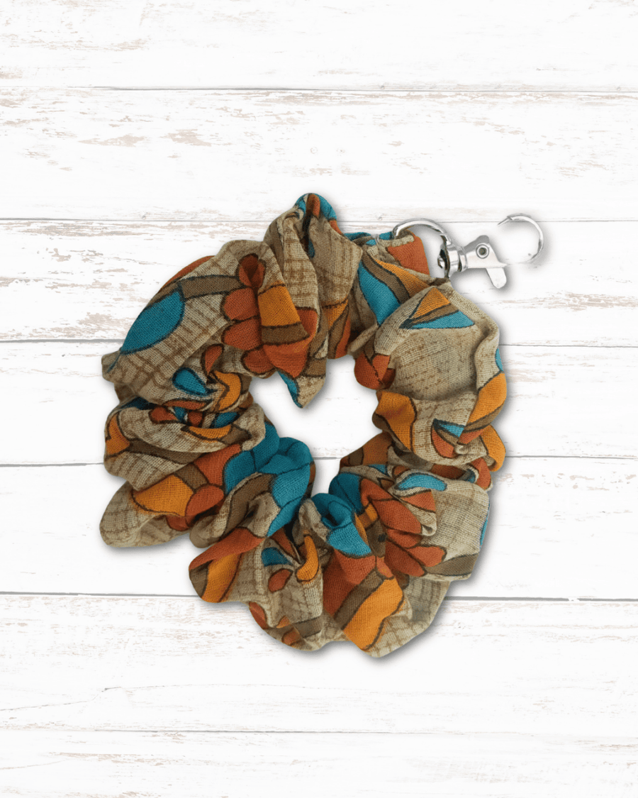 Saree Scrunchie Keychain - Asha Project Kantha-Saree-Handmade
