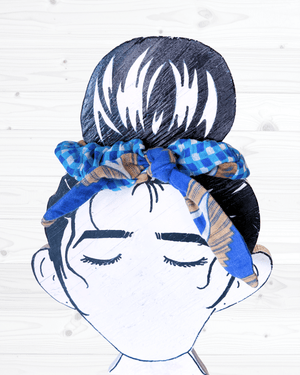 Saree Scrunchie with Bow - Asha Project Kantha - Saree - Handmade