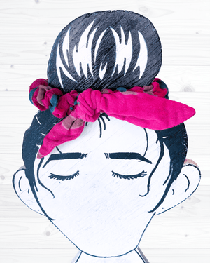 Saree Scrunchie with Bow - Asha Project Kantha - Saree - Handmade