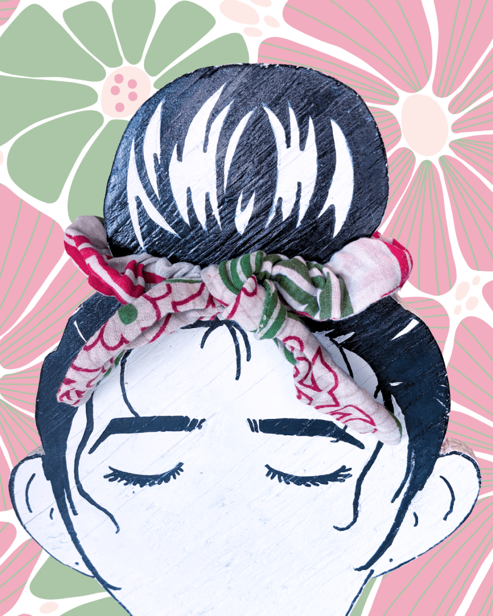 Saree Scrunchie with Bow - Asha Project Kantha - Saree - Handmade