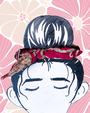 Saree Scrunchie with Bow - Asha Project Kantha - Saree - Handmade