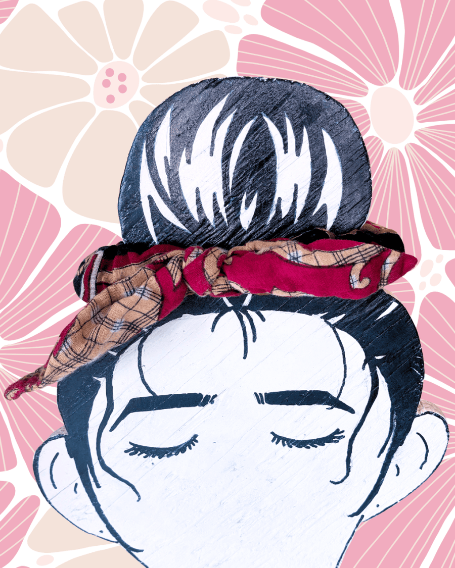 Saree Scrunchie with Bow - Asha Project Kantha - Saree - Handmade