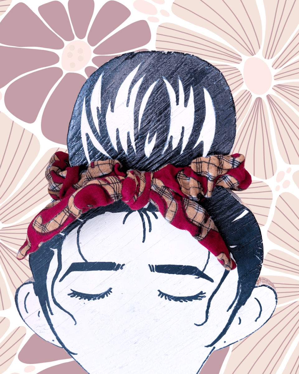 Saree Scrunchie with Bow - Asha Project Kantha - Saree - Handmade