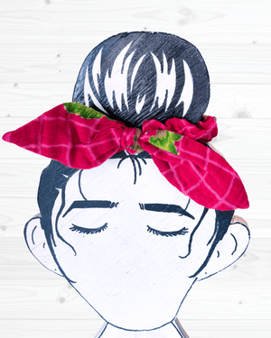 Saree Scrunchie with Bow - Asha Project Kantha - Saree - Handmade