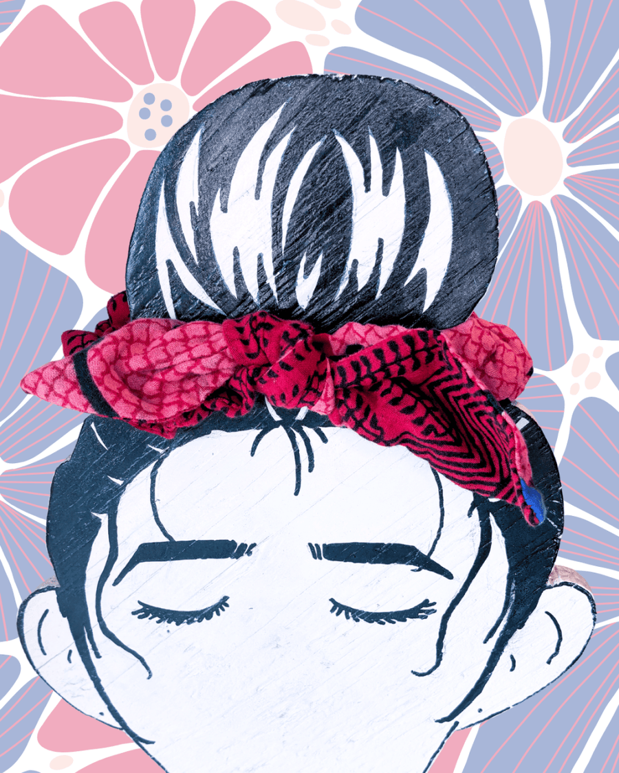 Saree Scrunchie with Bow - Asha Project Kantha - Saree - Handmade