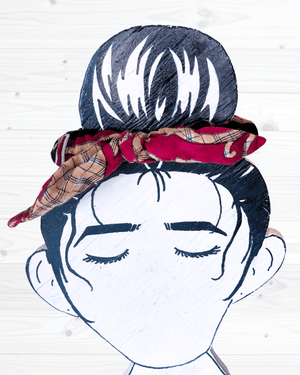 Saree Scrunchie with Bow - Asha Project Kantha - Saree - Handmade