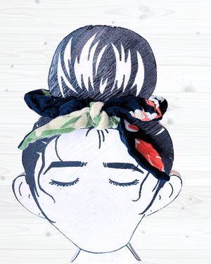 Saree Scrunchie with Bow - Asha Project Kantha - Saree - Handmade