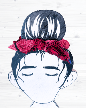 Saree Scrunchie with Bow - Asha Project Kantha - Saree - Handmade