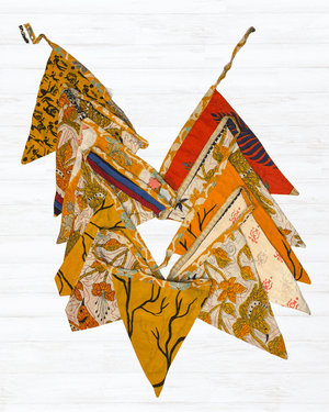 Saree Triangle Banner - Asha Project Kantha - Saree - Handmade