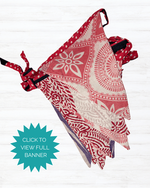 Saree Triangle Banner - Asha Project Kantha - Saree - Handmade