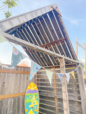 Saree Triangle Banner - Asha Project Kantha - Saree - Handmade