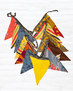 Saree Triangle Banner - Asha Project Kantha - Saree - Handmade
