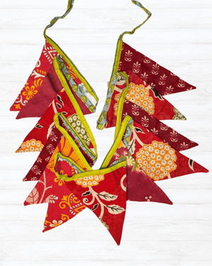 Saree Triangle Banner - Asha Project Kantha - Saree - Handmade
