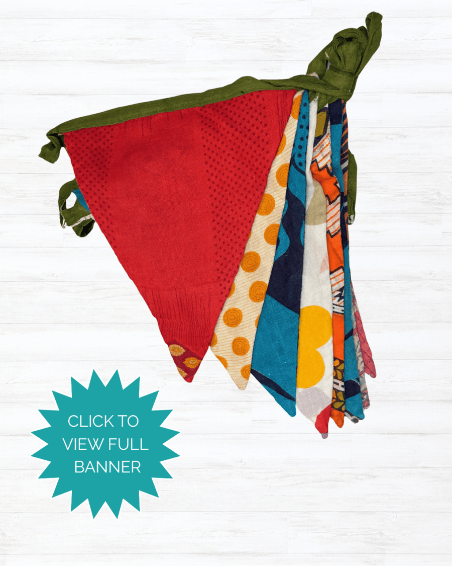 Saree Triangle Banner - Asha Project Kantha - Saree - Handmade