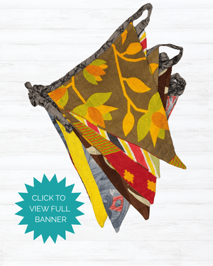 Saree Triangle Banner - Asha Project Kantha - Saree - Handmade