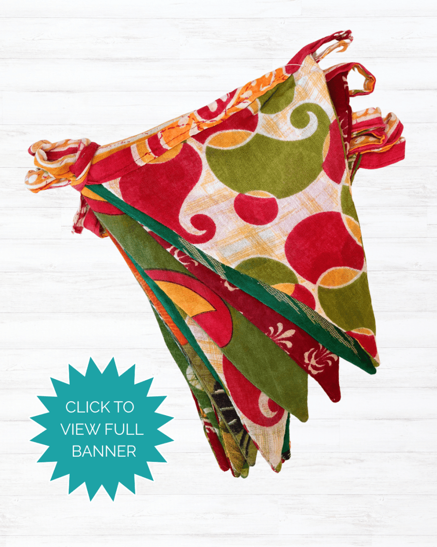 Saree Triangle Banner | Christmas - Asha Project Kantha - Saree - Handmade