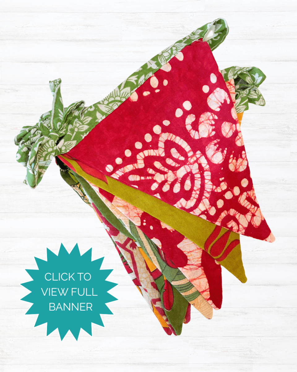 Saree Triangle Banner | Christmas - Asha Project Kantha - Saree - Handmade
