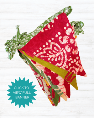 Saree Triangle Banner | Christmas - Asha Project Kantha - Saree - Handmade
