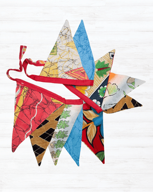 Saree Triangle Banner | Medium - Asha Project Kantha - Saree - Handmade