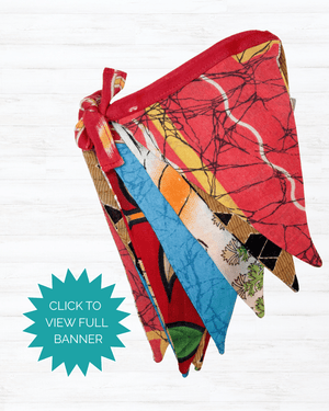 Saree Triangle Banner | Medium - Asha Project Kantha - Saree - Handmade