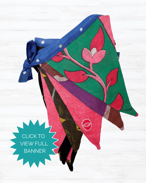 Saree Triangle Banner | Medium - Asha Project Kantha - Saree - Handmade