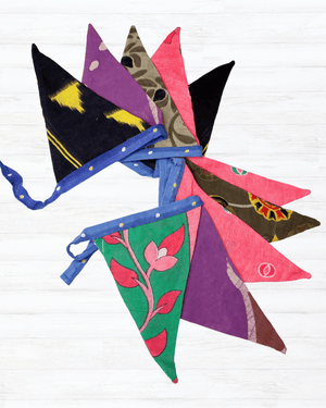 Saree Triangle Banner | Medium - Asha Project Kantha - Saree - Handmade